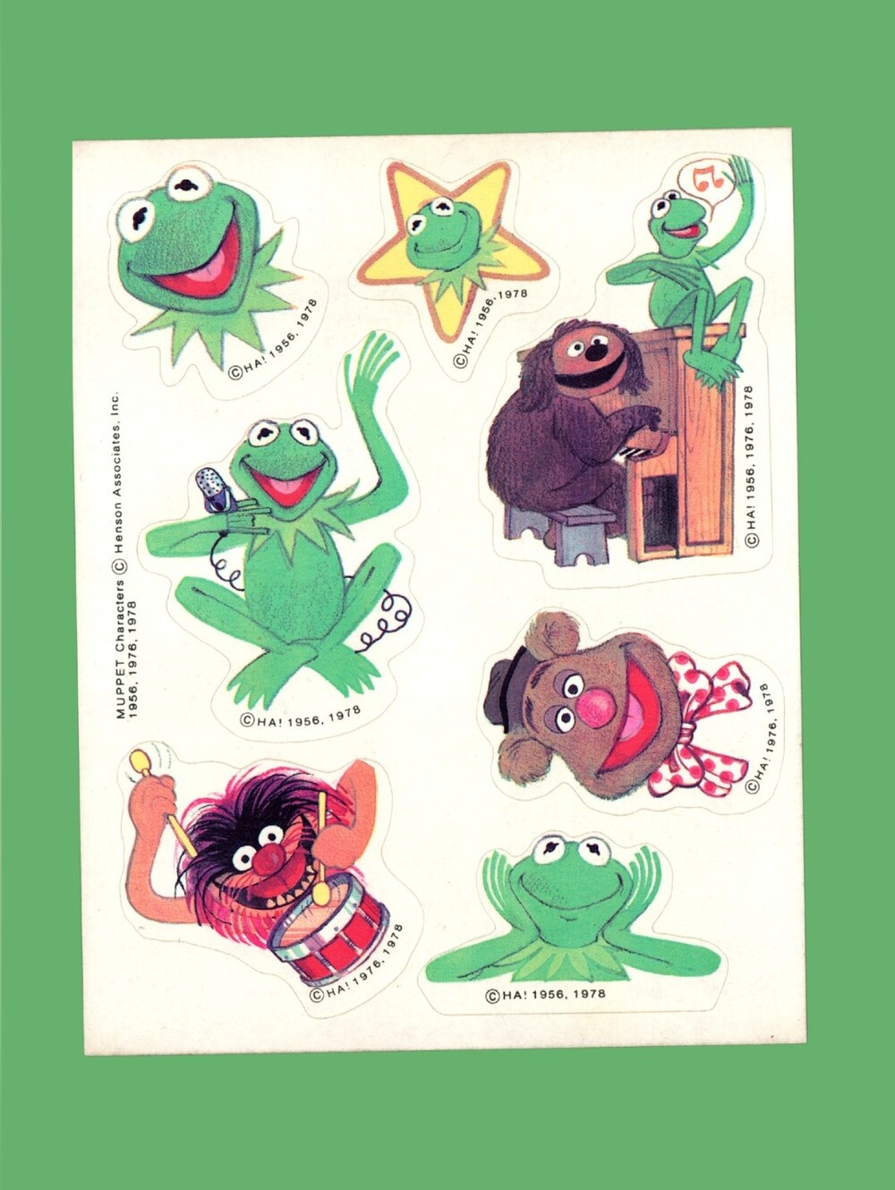 Jim Henson Muppet Show Vintage 1978 Sticker Sheet